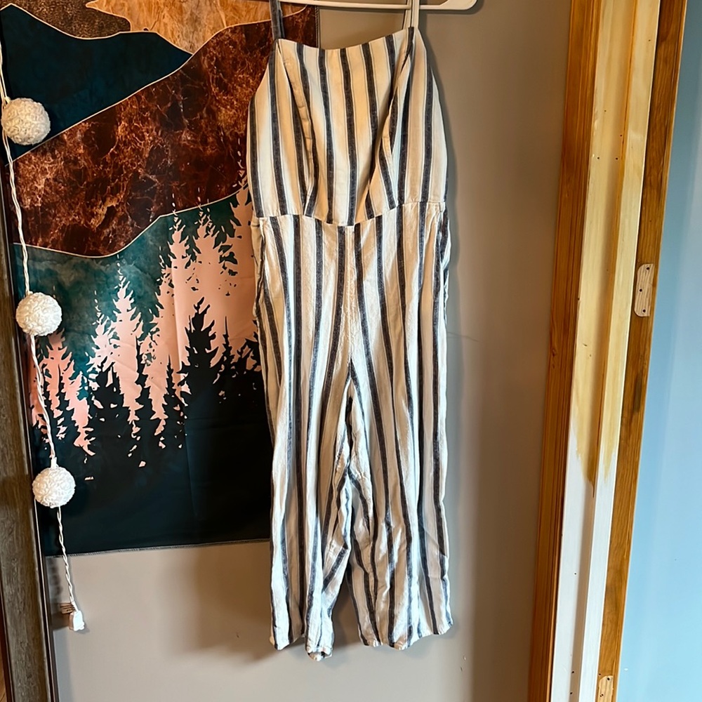 Old Navy Striped Cropped Jumpsuit